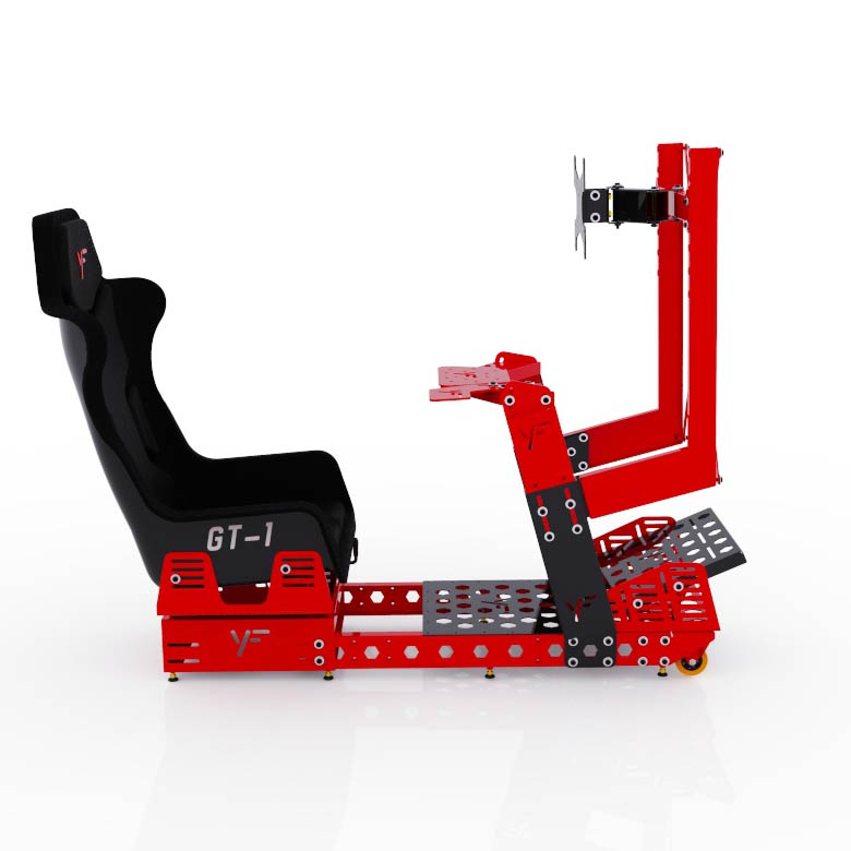 GT1 - Bastidor con butaca, corredera, ruedas y soporte integrado de una pantalla - Imagen 2