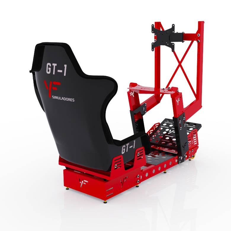 GT1 - Bastidor con butaca, corredera, ruedas y soporte integrado de una pantalla - Imagen 4