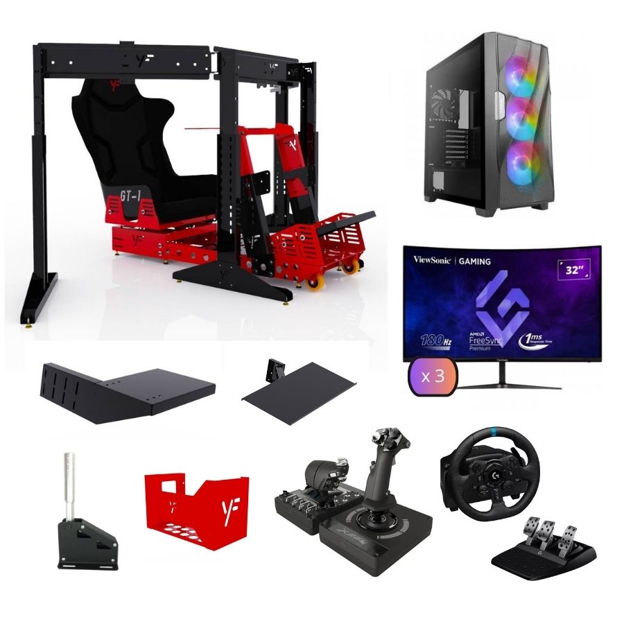 Bundle  3 x 32" FULL - MIXTO: SIMRACING + VUELO - Elite